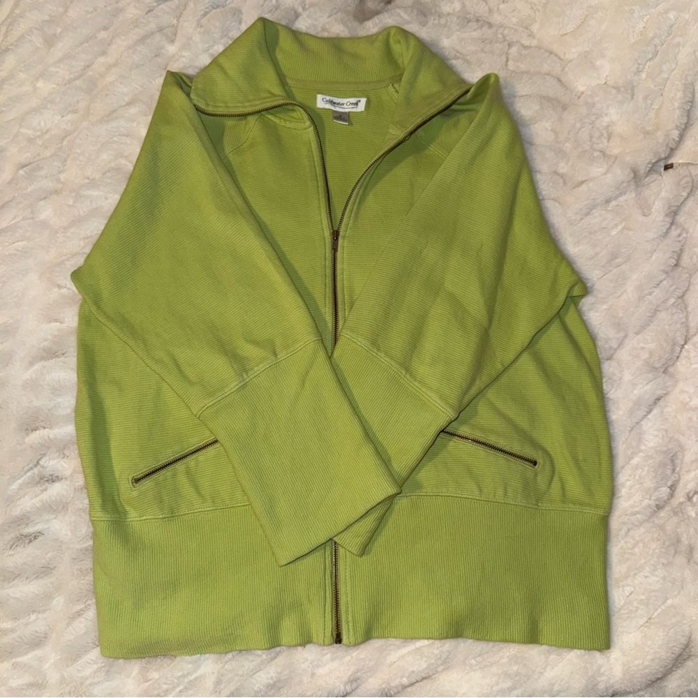 Coldwater Creek Light Green Ribbed Jacket